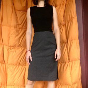 Theory gray mid length pencil skirt